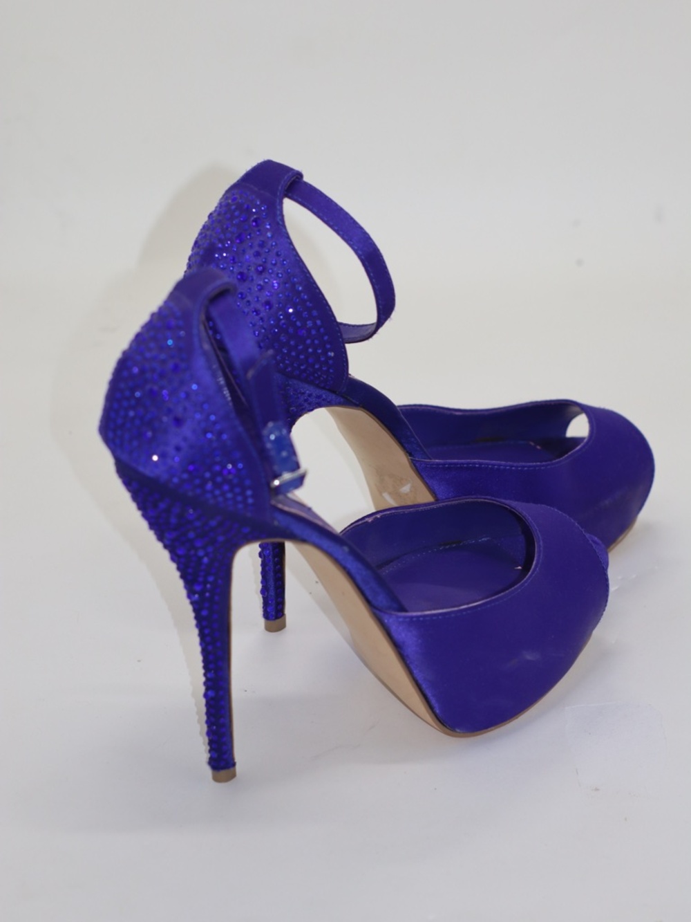 Steve Madden Platform Heels - Royal Blue with Rhinestones sz10 - Picture 3 of 5